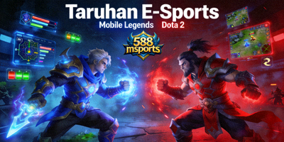 Ilustrasi taruhan E-Sports seperti Mobile Legends dan Dota 2 di M88 msports